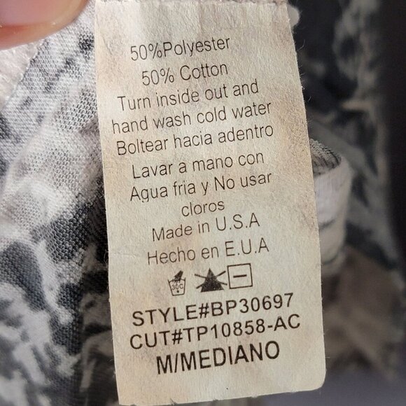 T Party Womens Y2K Floral Burnout Sheer Long Sleeve Fairy Grunge V-Neck Top M - Picture 12 of 12